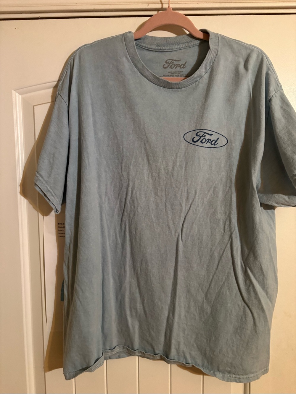 Ford Light Blue Short Sleeve Tee with Navy Logo